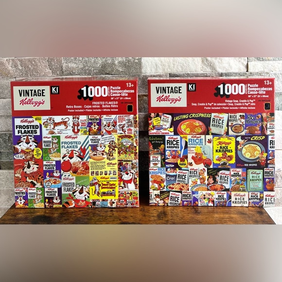 Vintage Kelloggs Puzzle Bundle /Rice Krispies/ Frosted Flakes - Picture 1 of 1